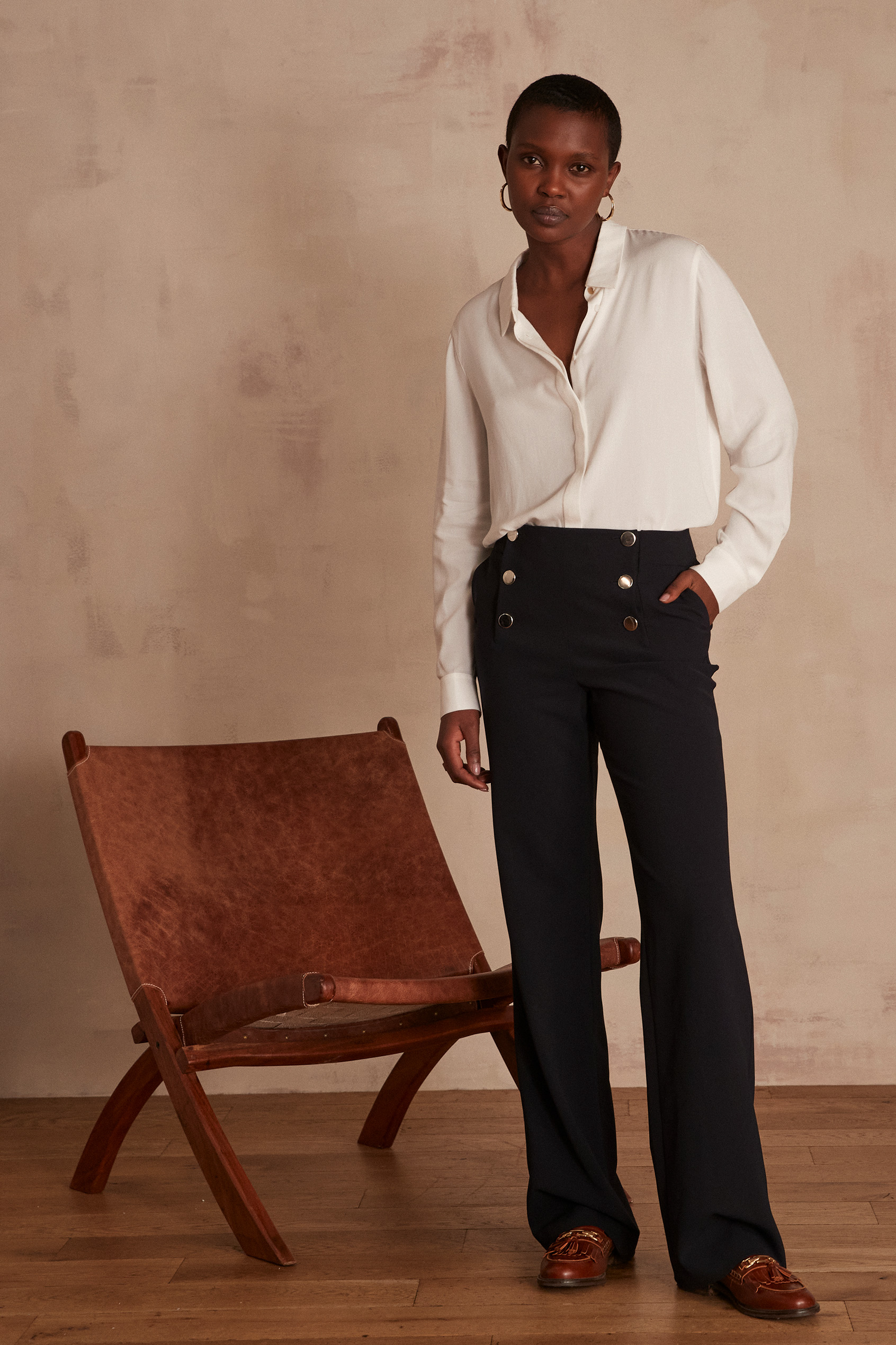 Pantalon à pont Hubert Femme MARINE Maison 123